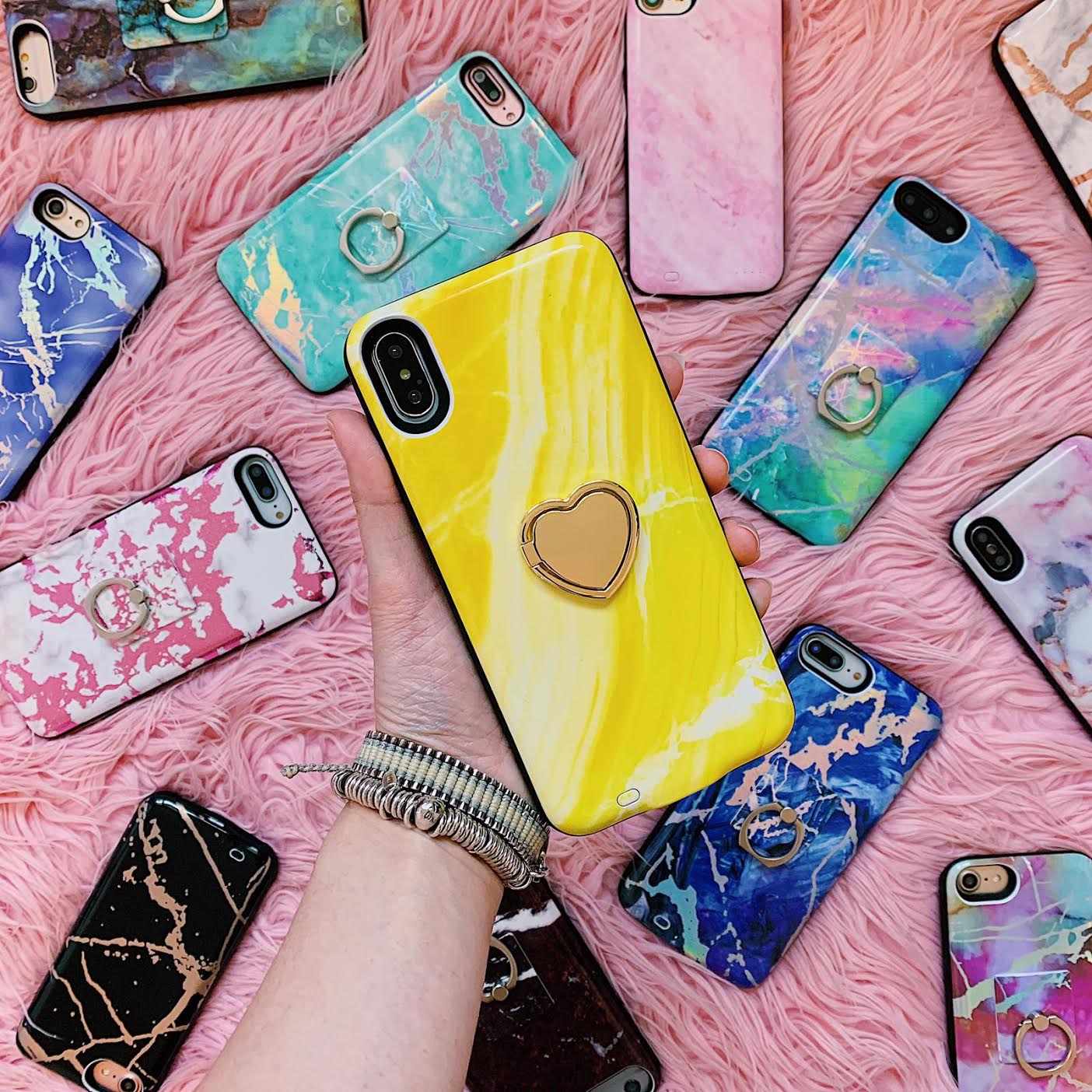 Glow Marble Battery Power Phone Case