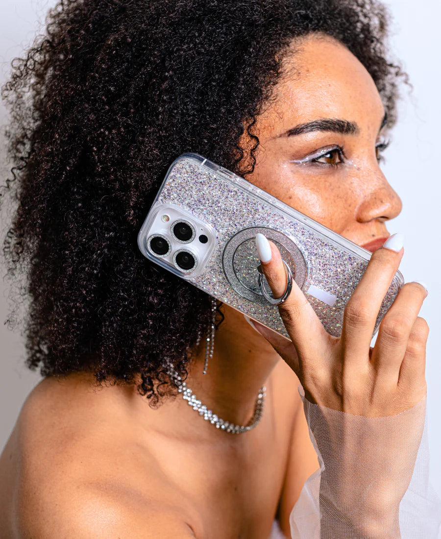 Silver Glam Sparkle MagSafe Ring Holder